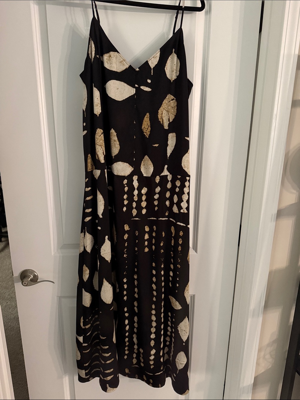 Banana Republic Black and Gold Print Slip Dress